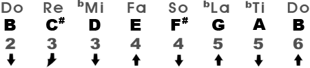 Natural Minor Scale in the Key of Bm